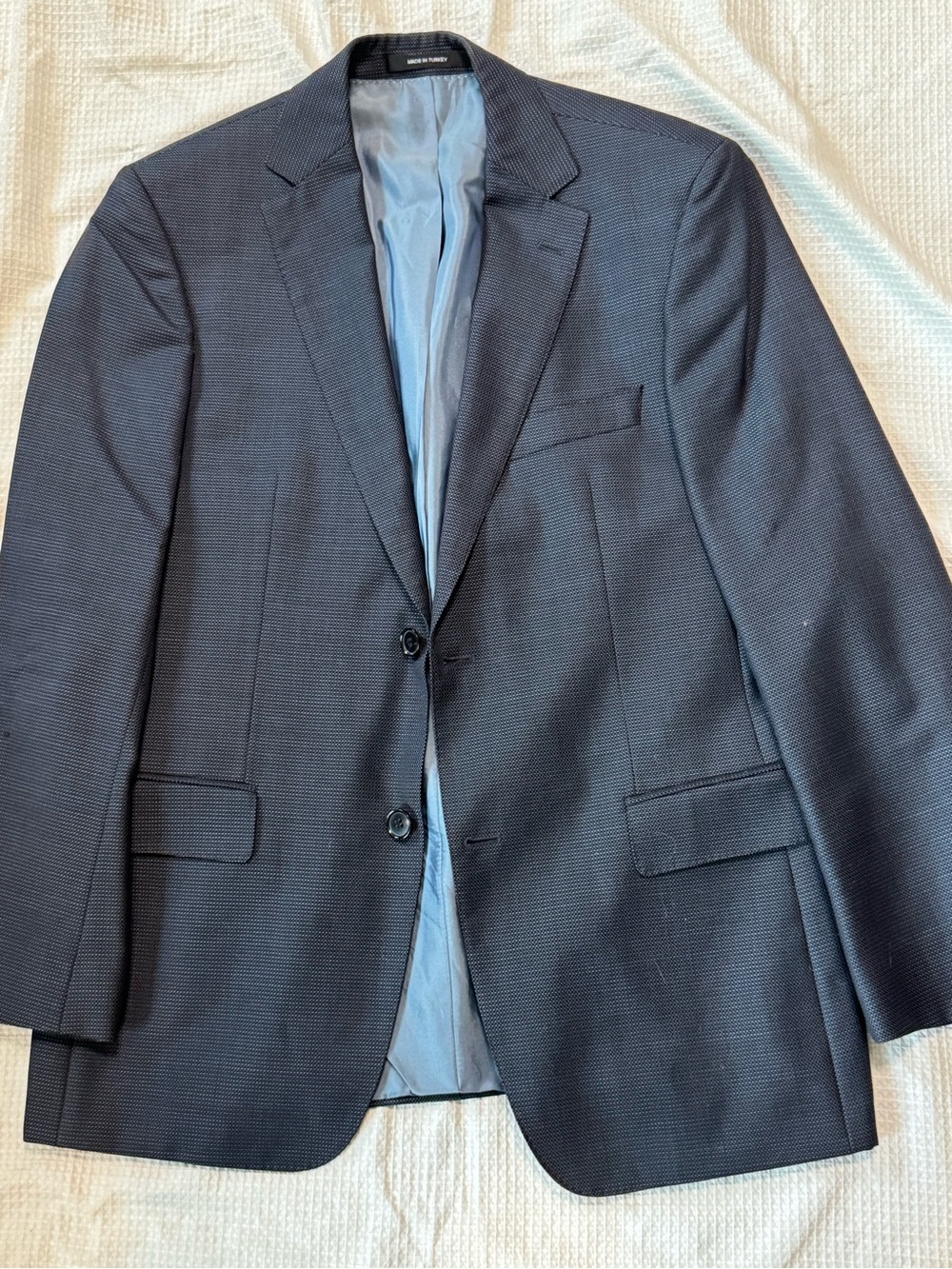 Hugo Boss 38R Men's Navy Textured Two-Button Blazer